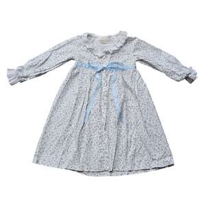 Sal & Pimenta Organic Cotton Blue Floral Print Long Sleeve Dress